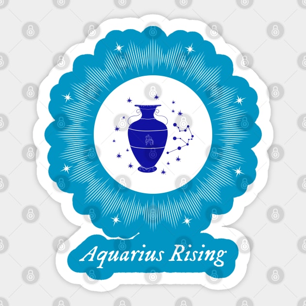 Aquarius Rising Astrology Chart Zodiac Sign Ascendant Sticker by Witchy Ways